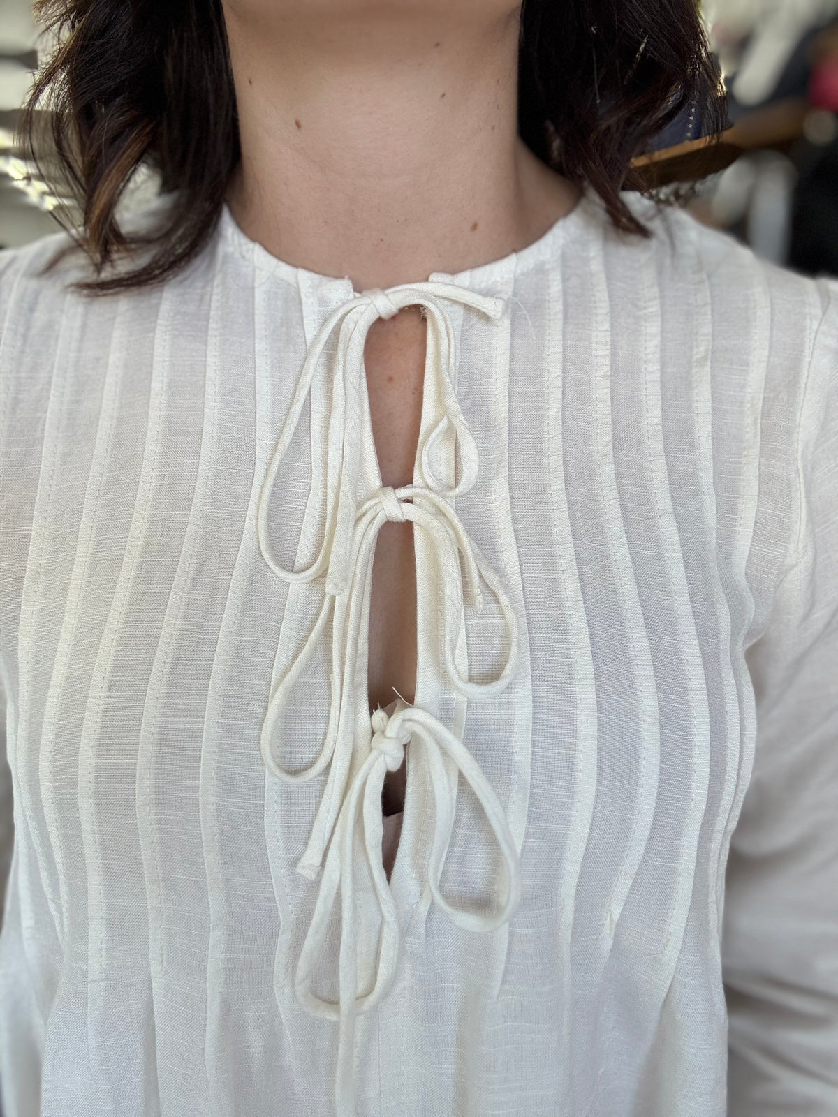 Hudson Top - White Bow