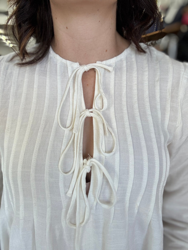 Hudson Top - White Bow