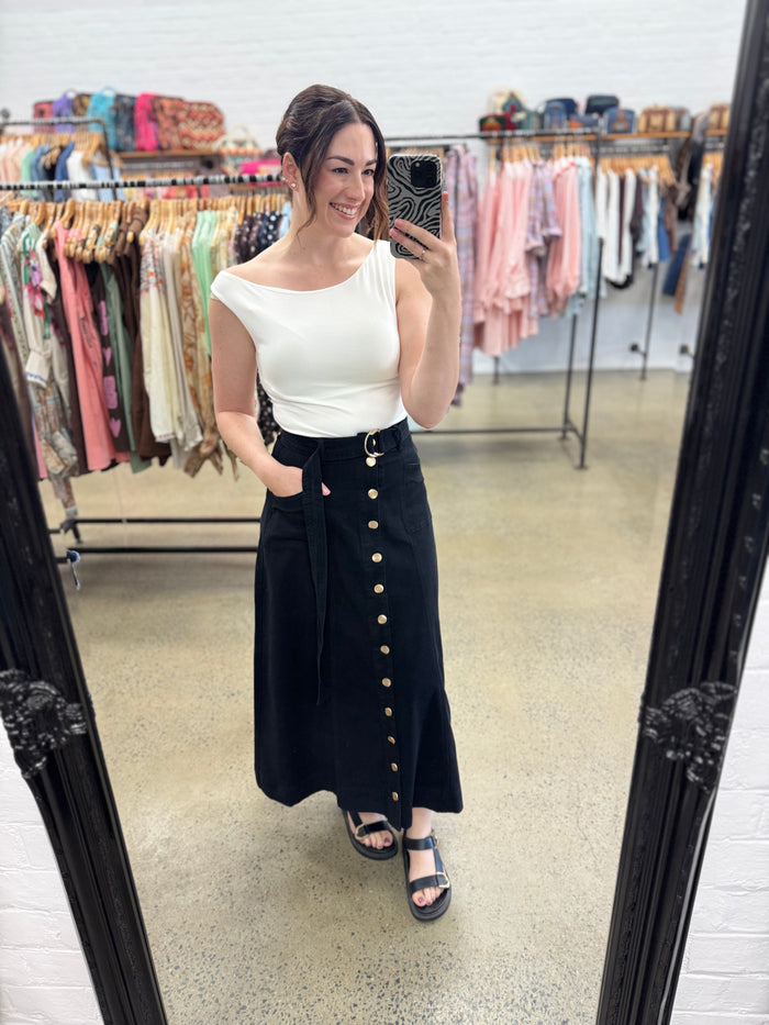 Benny Denim Skirt - Black