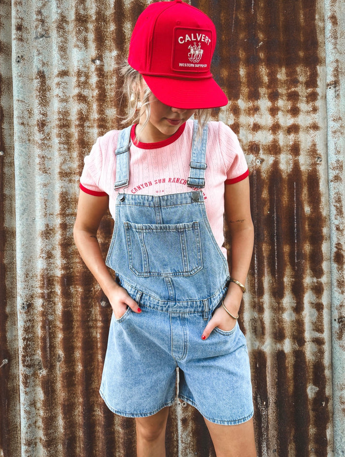 Madison Denim Overalls - Light Blue