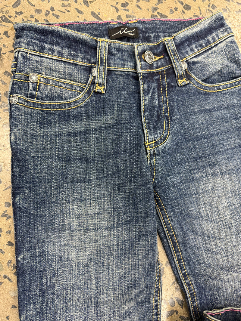 Girl's CC Western Jeans - Dark Wash Bootcut