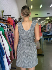 Charli Mini Dress - Black & White Gingham