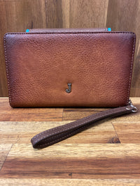Justin Wallet - Tan With Brown Yoke