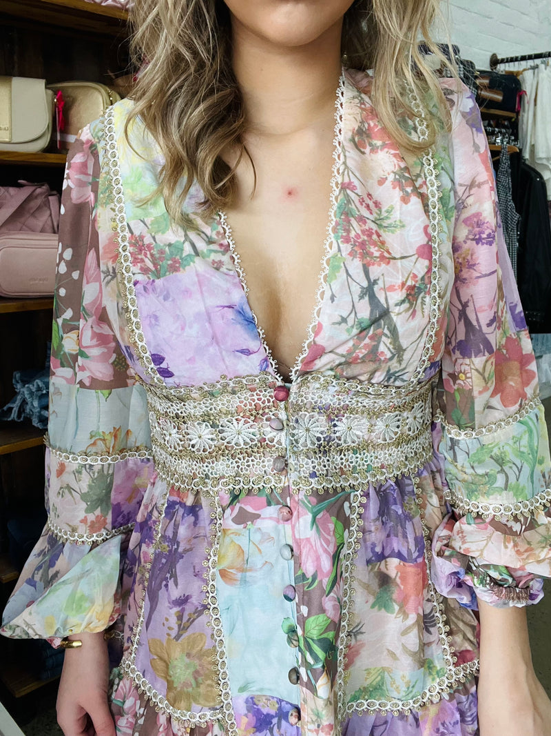 Delia Mini Dress - Botanic Print