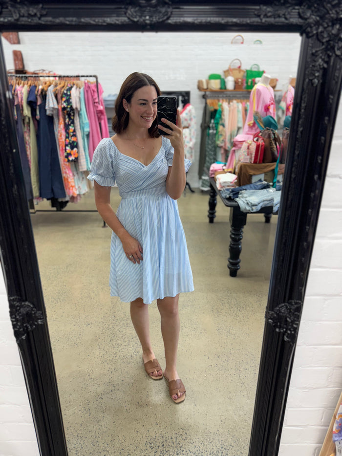 Stella Dress - Blue Stripe
