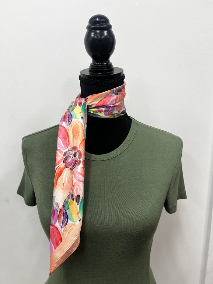 Western Wild Rag - Floral (Peach Orange)