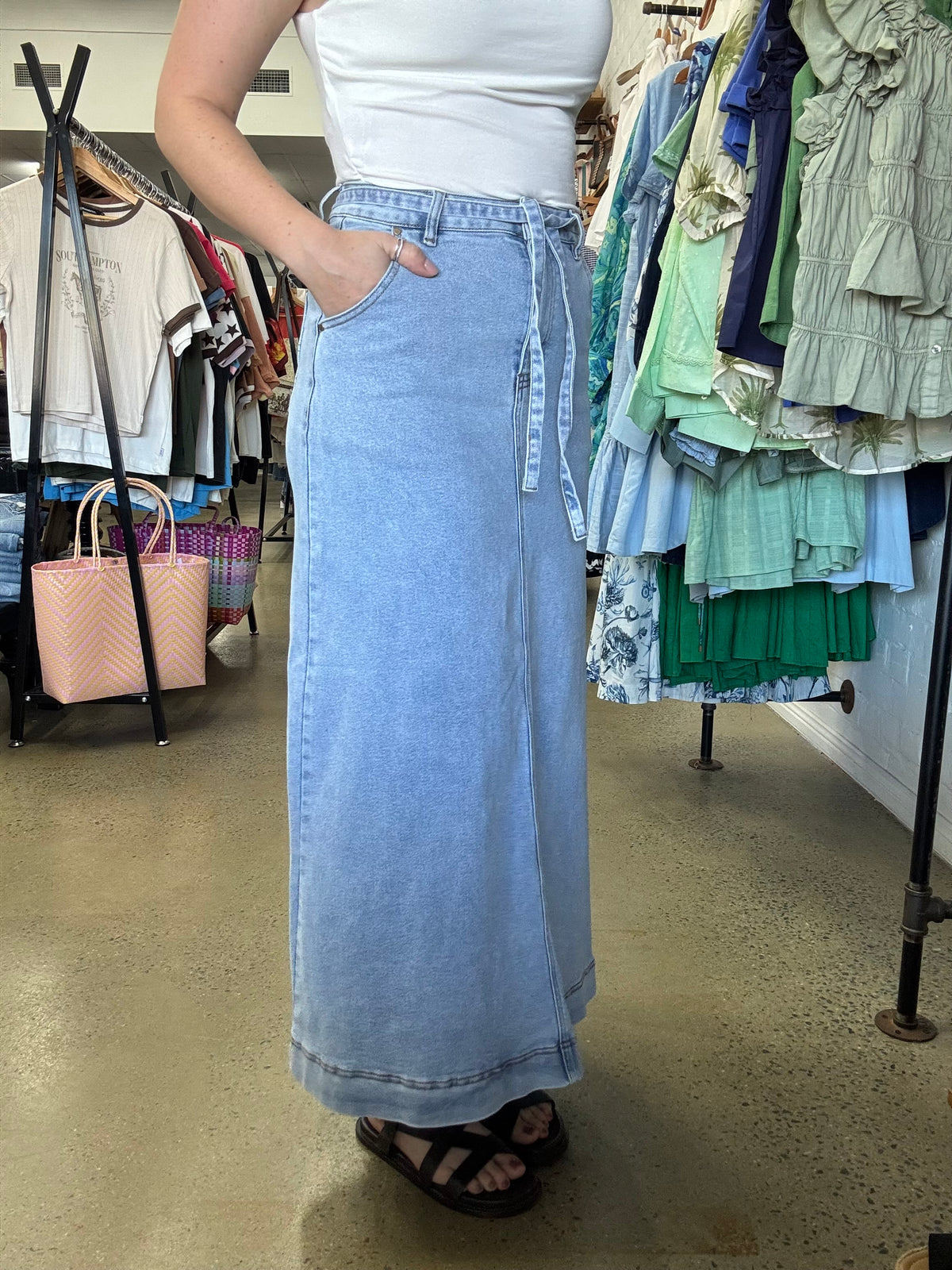 Rachael Denim Skirt - Light Blue