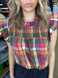 Gwen Top - Vintage Plaid