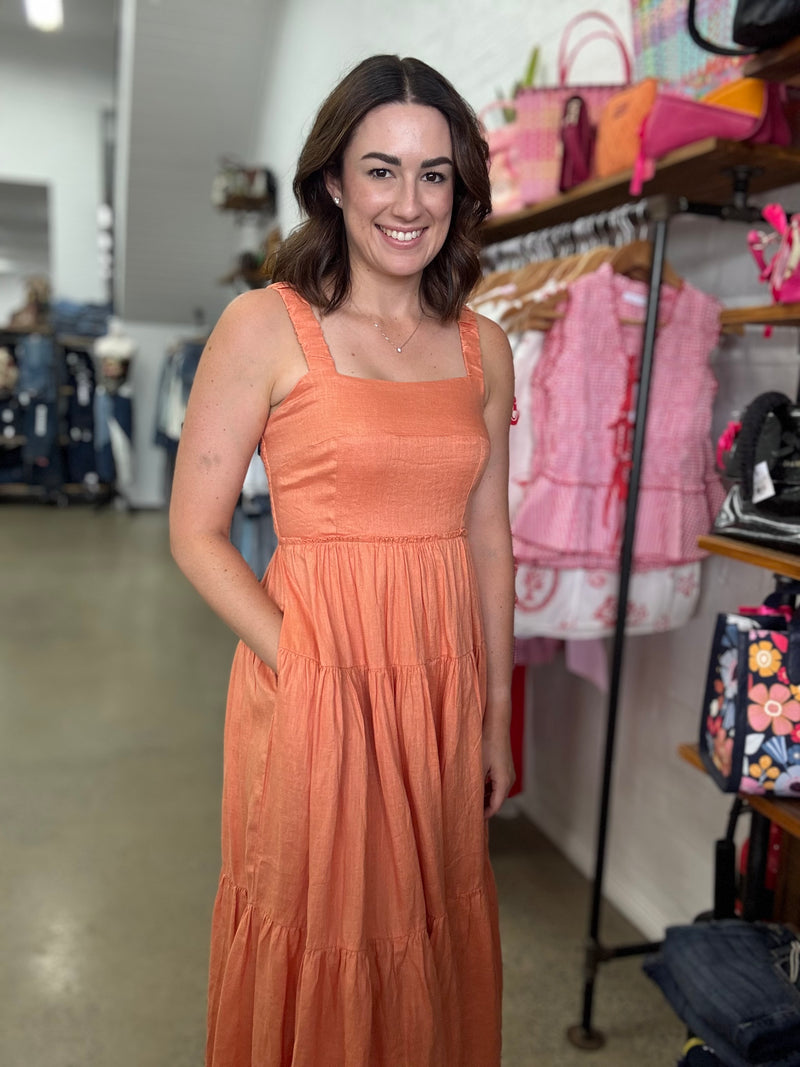 Eden Ruched Maxi Dress - Sherbet