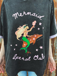 Mermaid Aperol Club Oversized Tee - Charcoal
