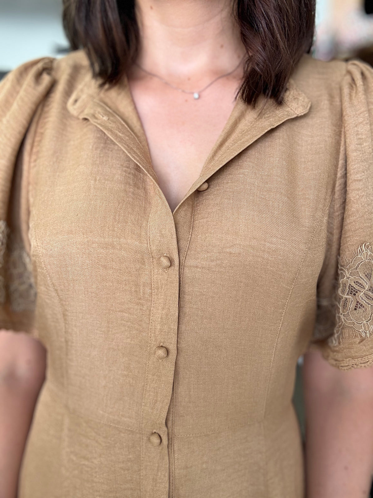 Ella Midi Dress - Tan