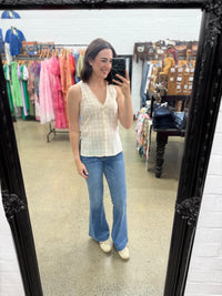 Rowan Top - Beige Plaid