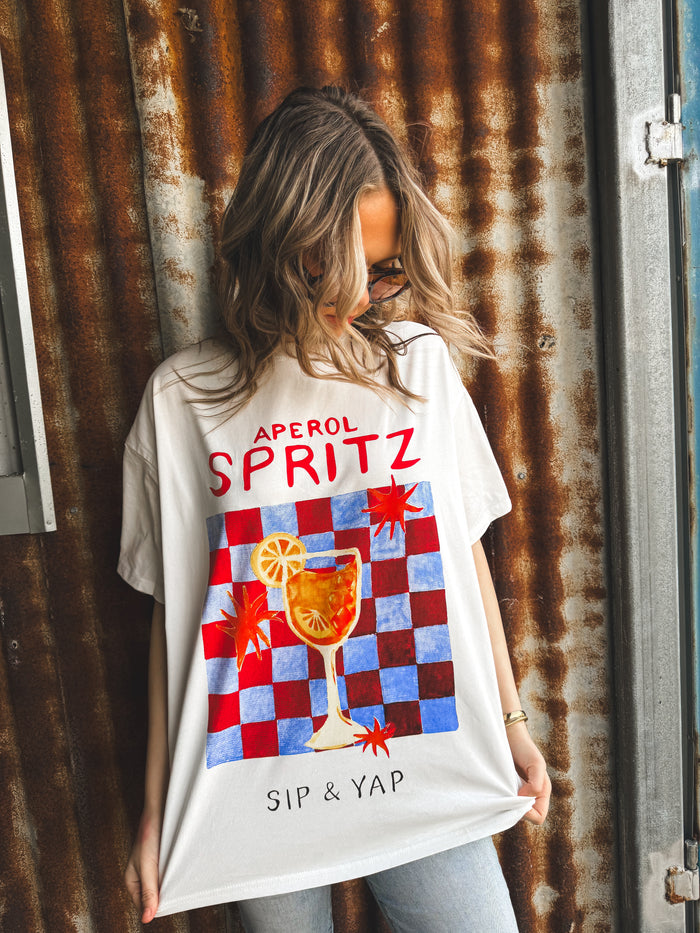 Sip & Yap Oversized Tee - White