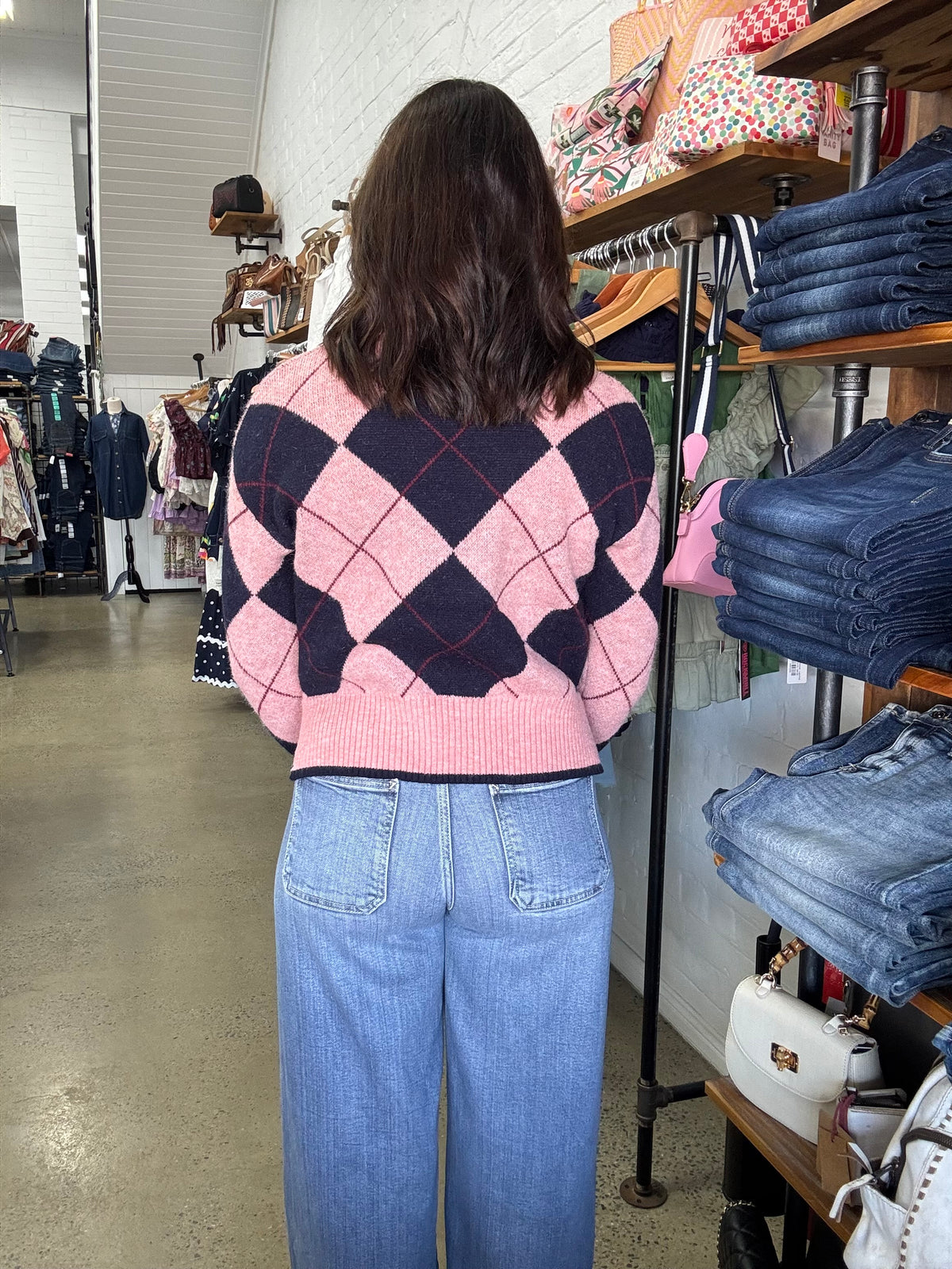 Bianca Knit - Rose Pink & Navy