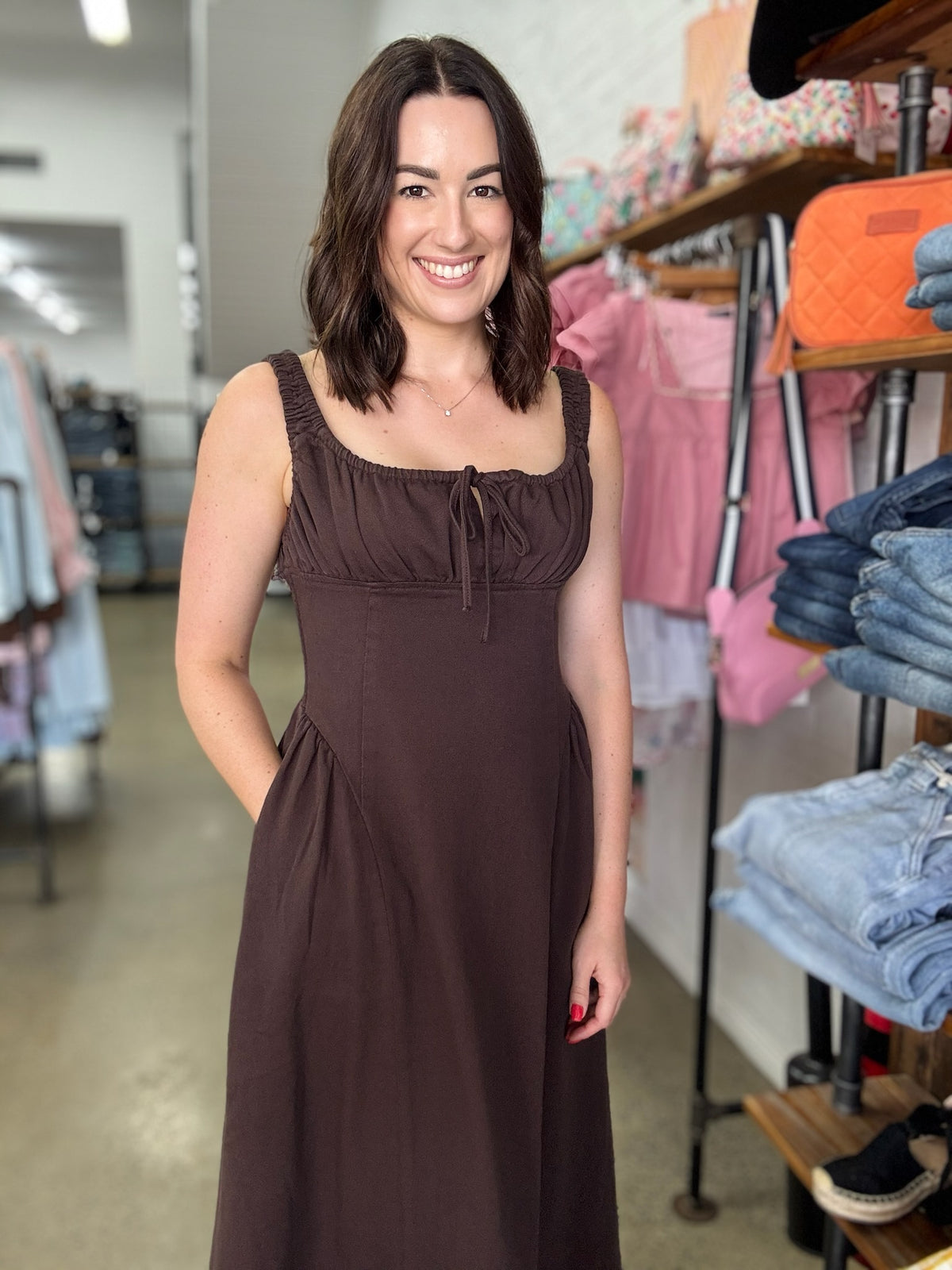 Poppy Dress - Brown