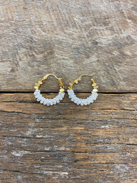 Earrings - Pearl Beaded Hoop Earrings