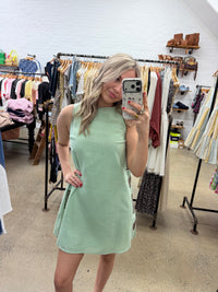 Faye Mini Dress - Sage & Chocolate