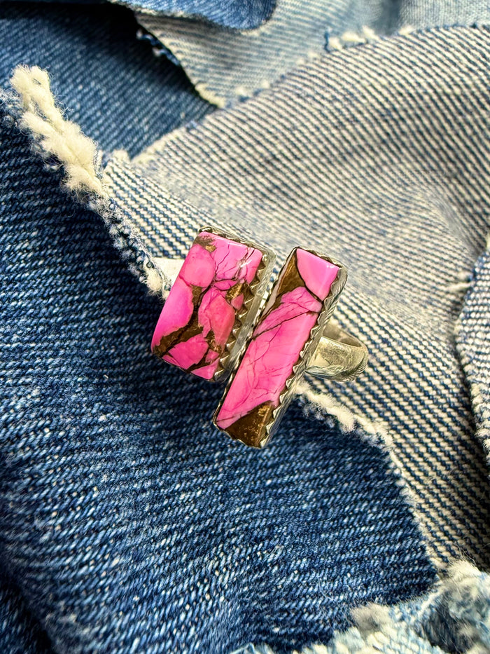 Sofie Adjustable Ring - Pink Dahlia