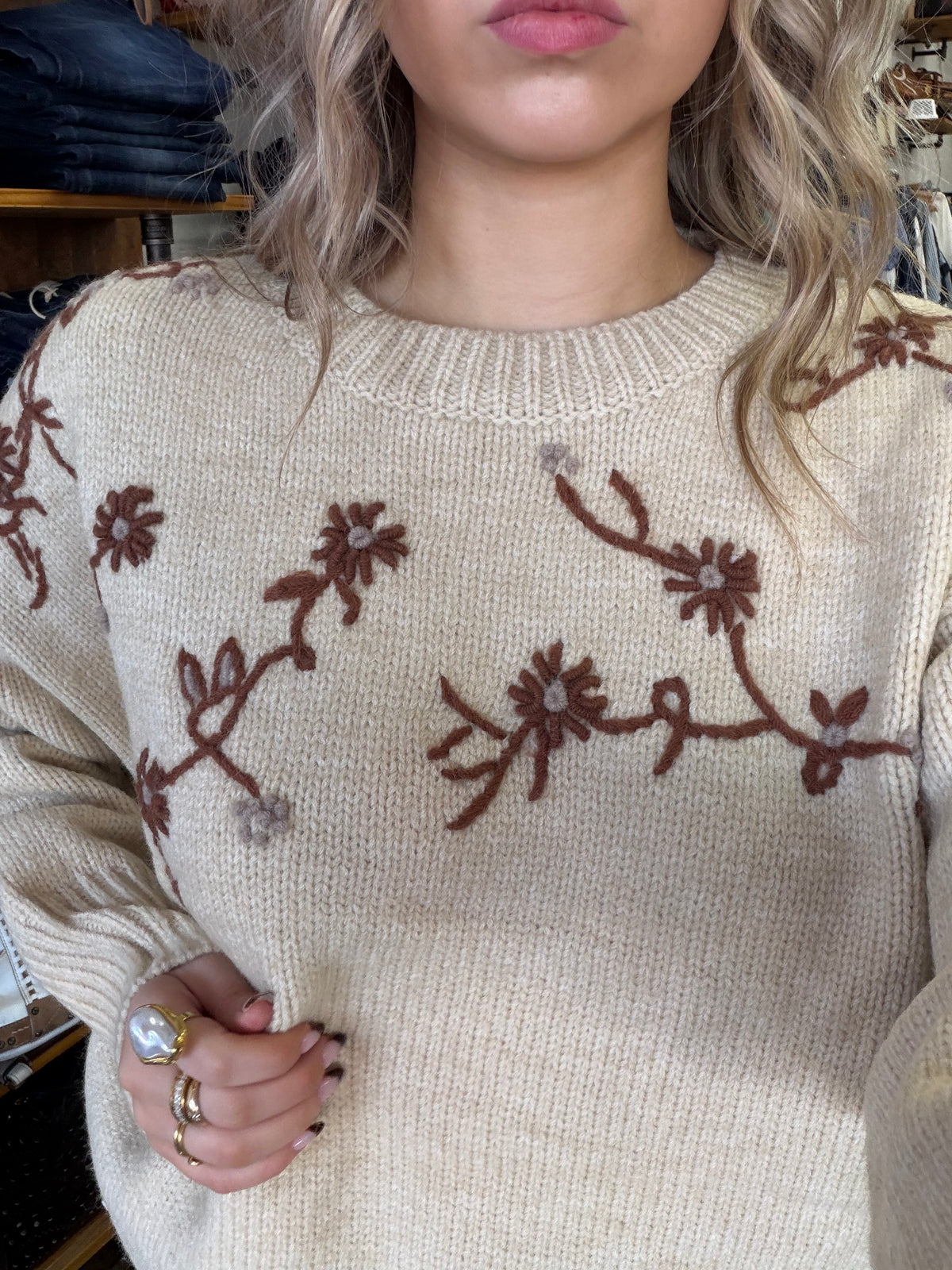 Autumn Bloom Knit - Natural