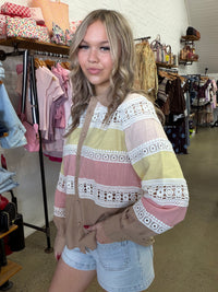 Georgie Top - Contrast Latte Lace