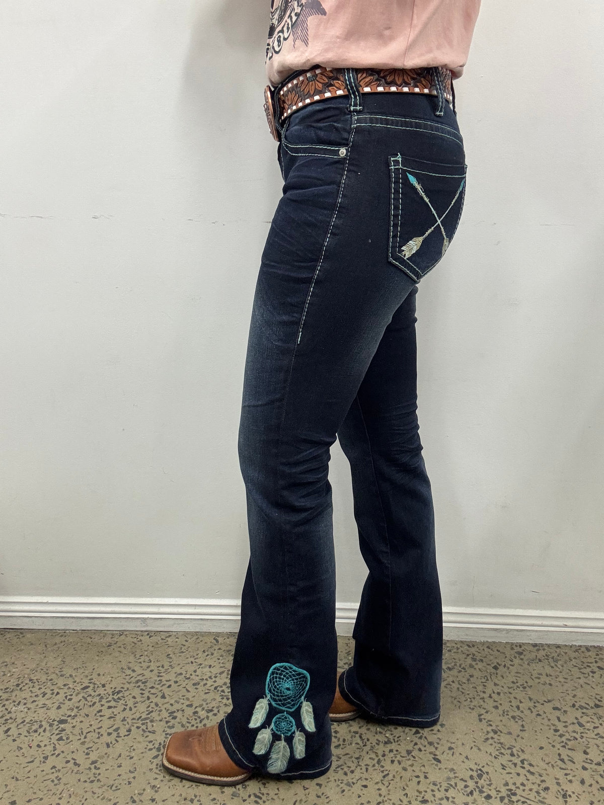 Cowgirl Tuff Jeans - Turquoise Dreamcatcher