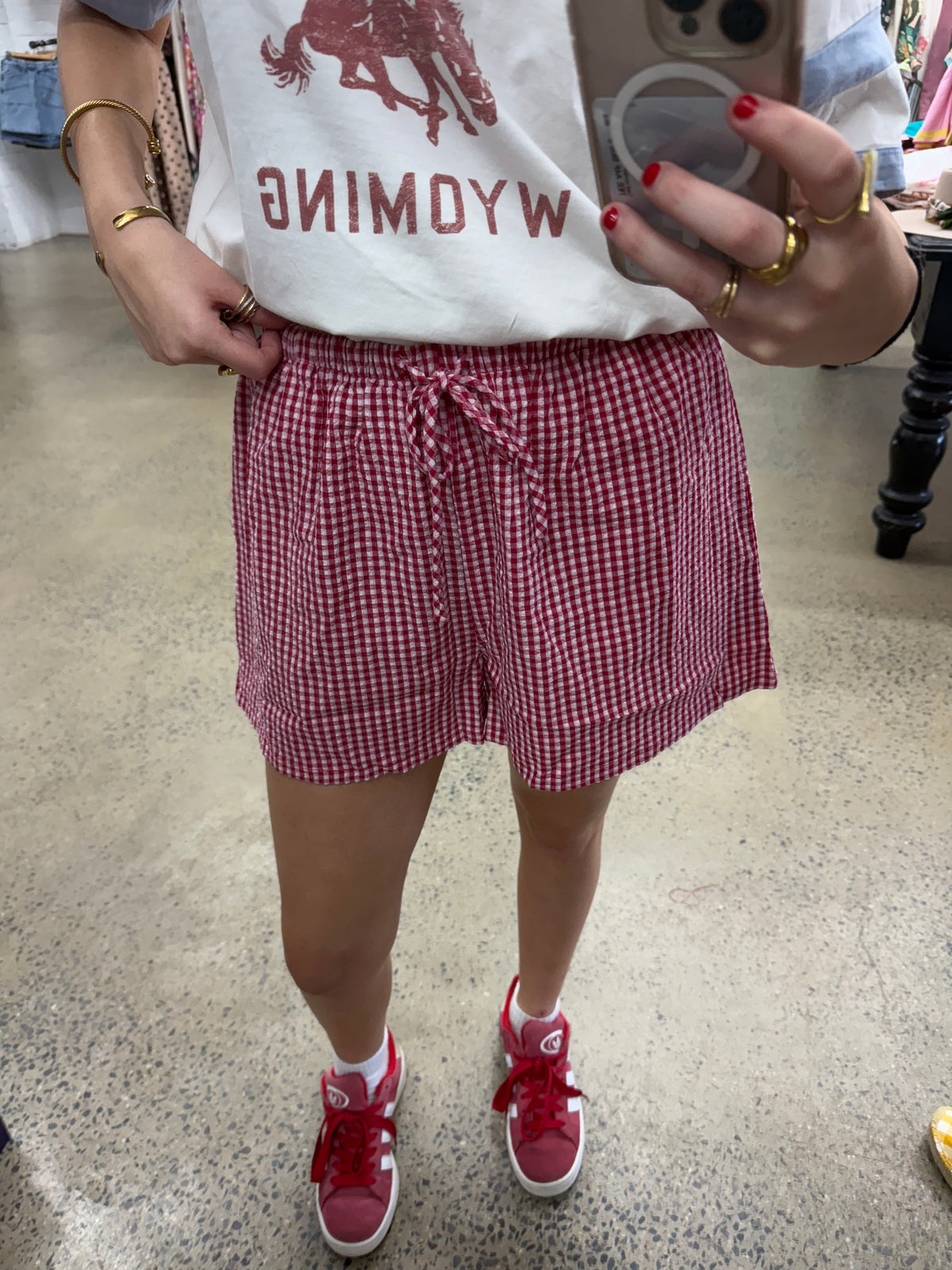 Lani Short - Red Gingham