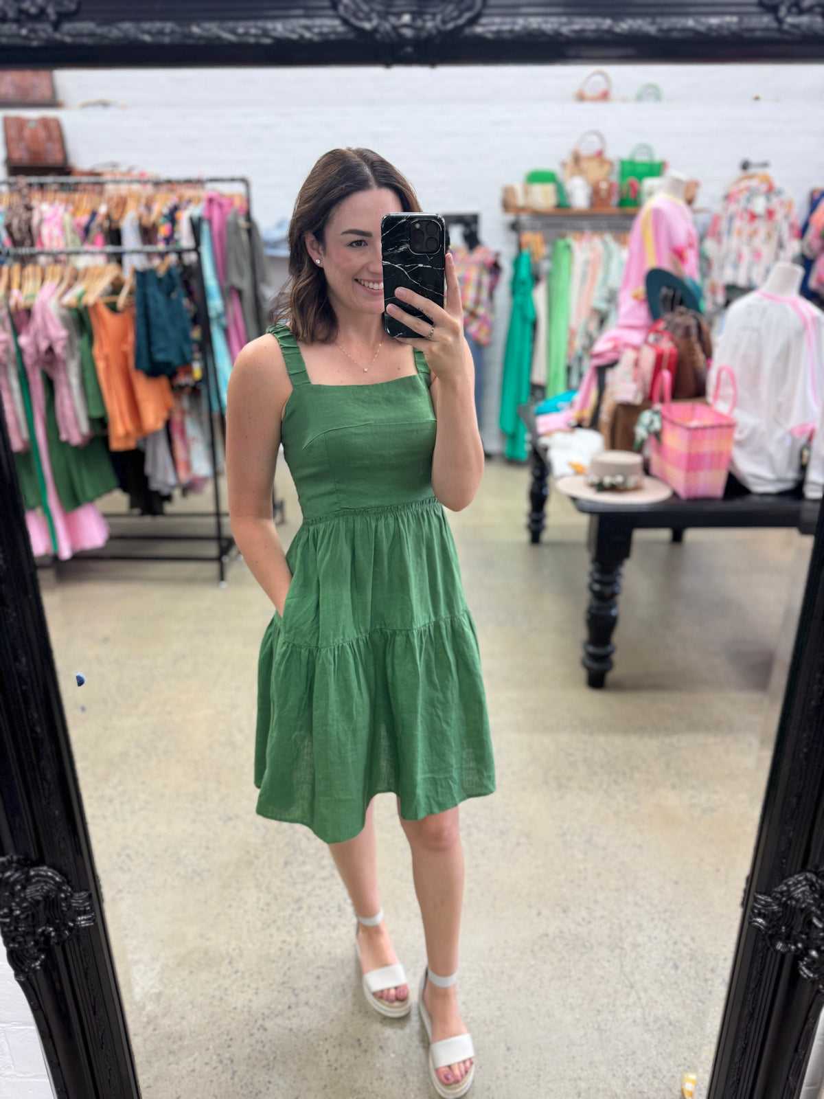 Eden Ruched Mini Dress - Olive