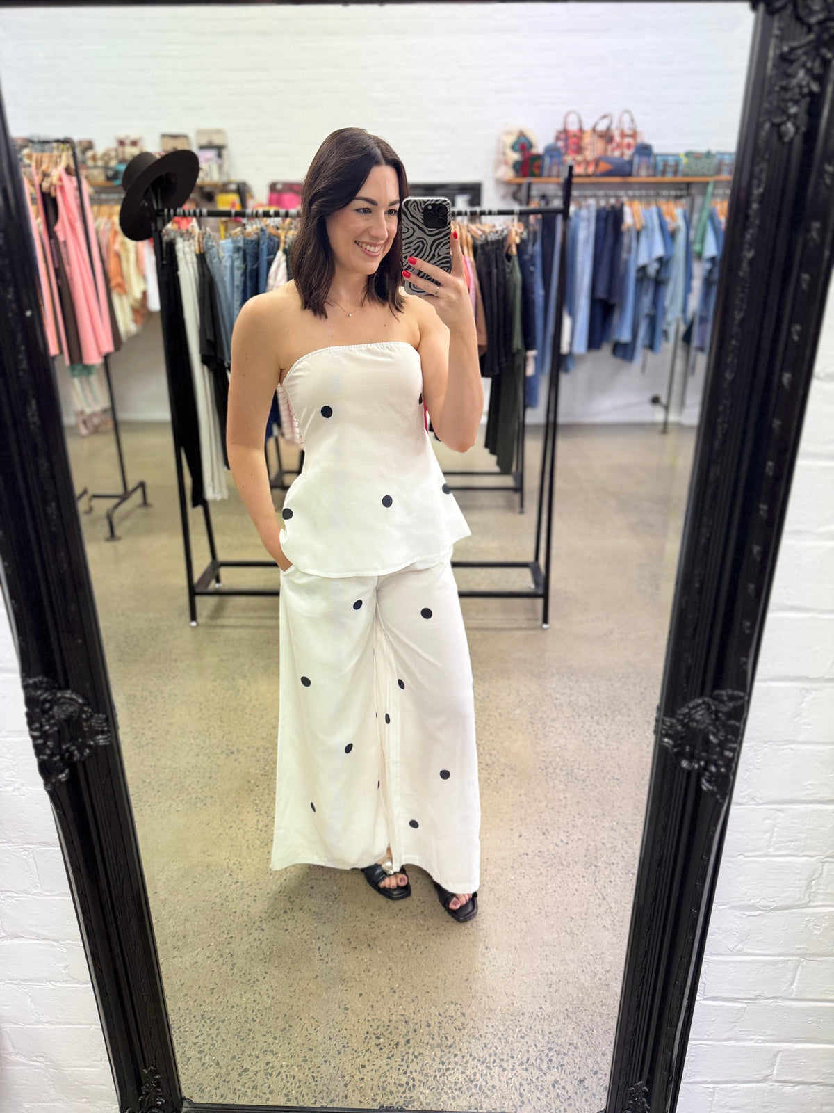 Delilah Set - White & Black Polka Dot