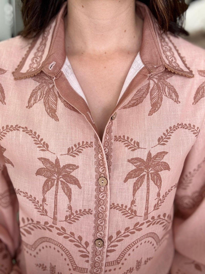 Xander Top - Peach Palm