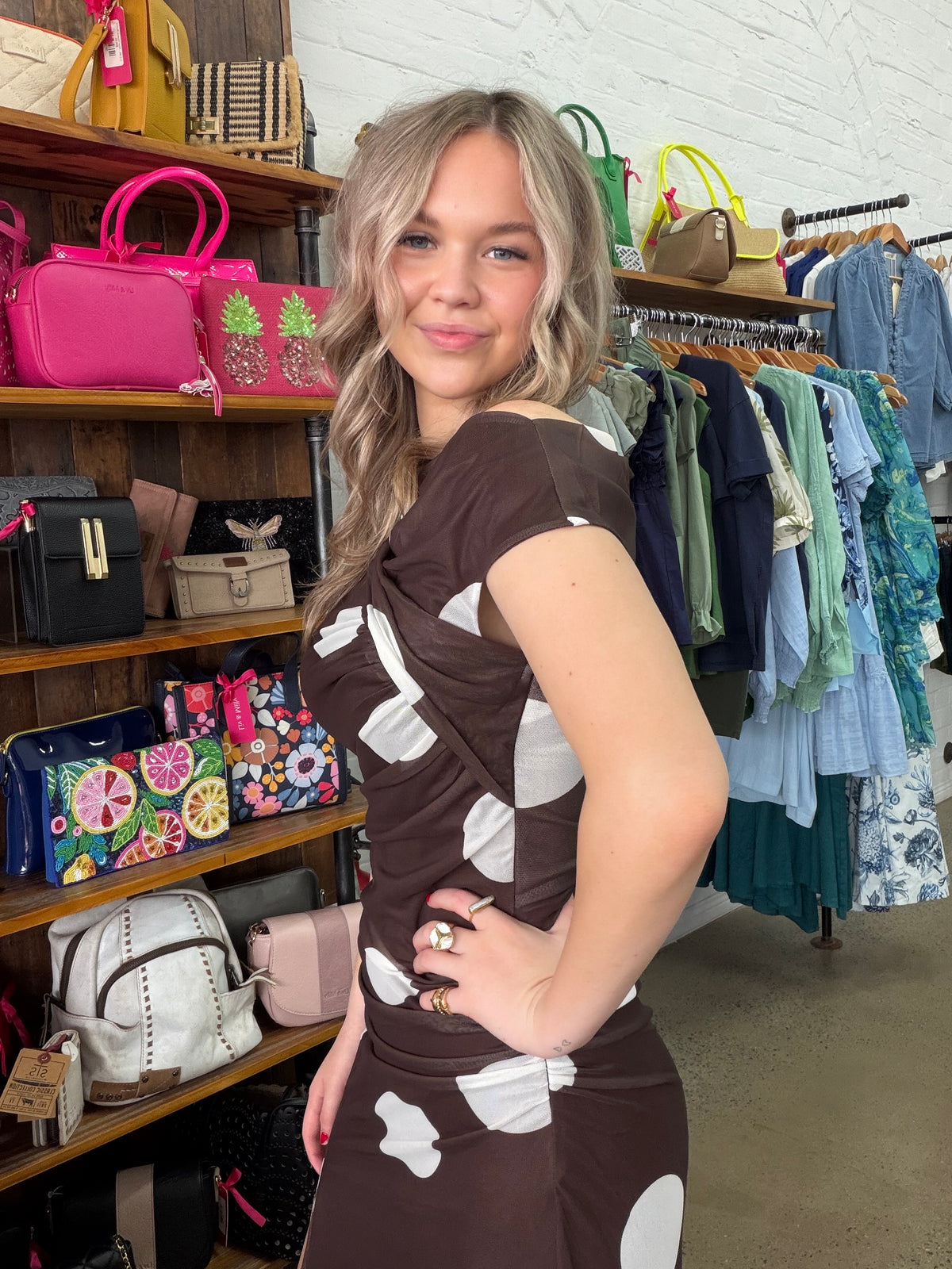 Coco Maxi Dress - Chocolate Polka Dot