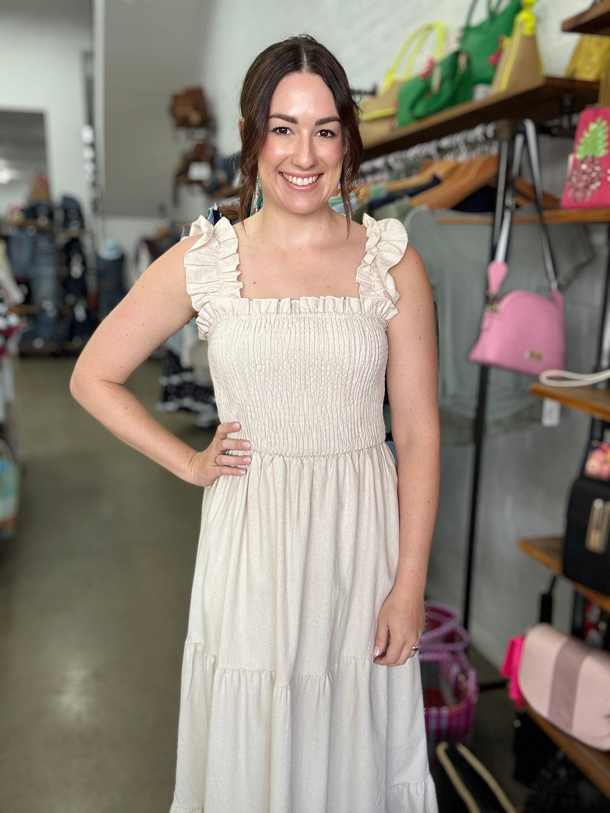 Lacy Maxi Dress - Natural