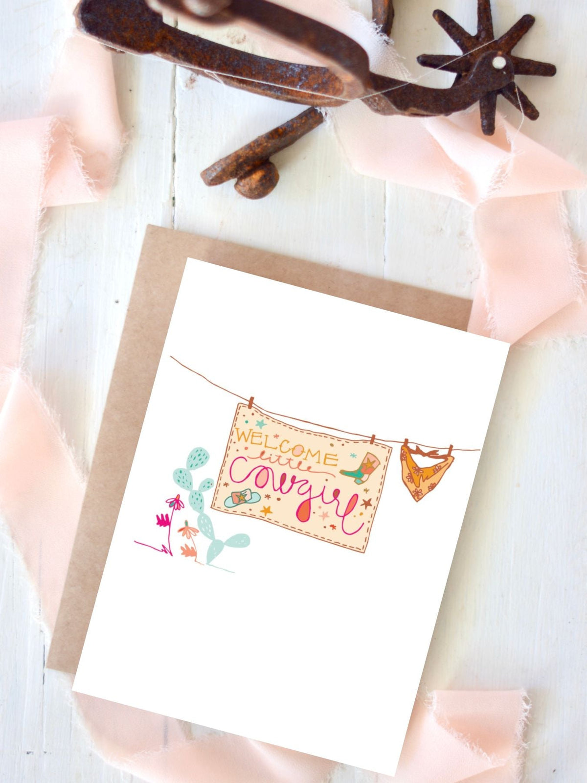 Baby Girl Card - Welcome Little Cowgirl