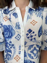 Mabel Top - Blue Floral