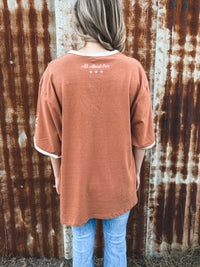 Howdy Oversized Tee - Cinnamon
