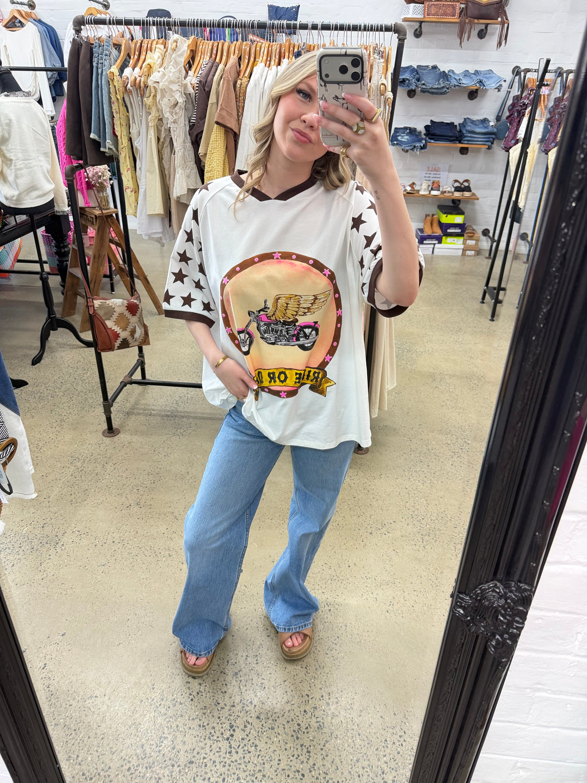 Ride Or Die Oversized Tee - White