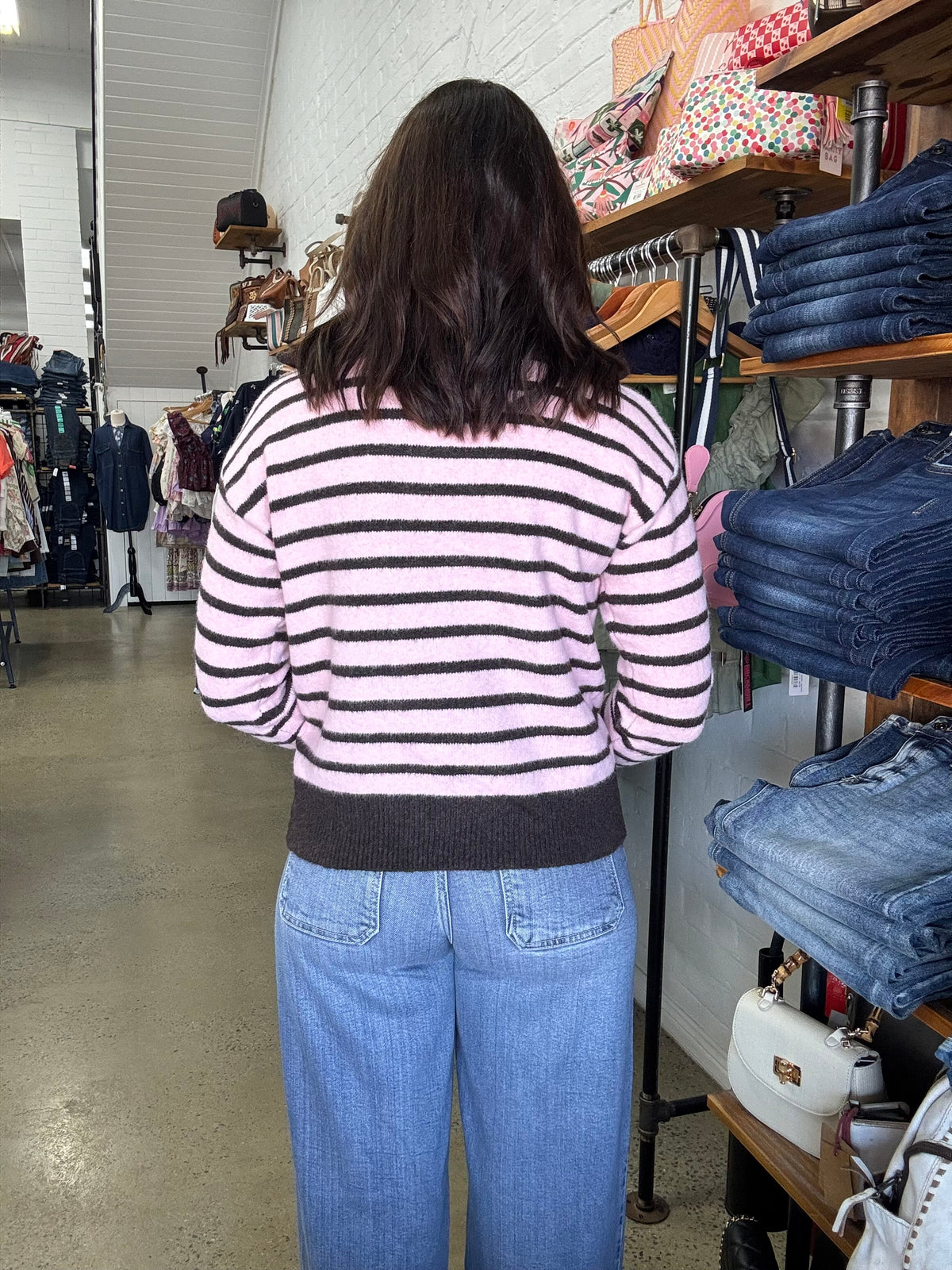 Dawn Knit - Pink & Brown Stripe