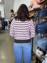 Dawn Knit - Pink & Brown Stripe