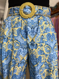 Aubrey Pants - Yellow &  Blue Floral