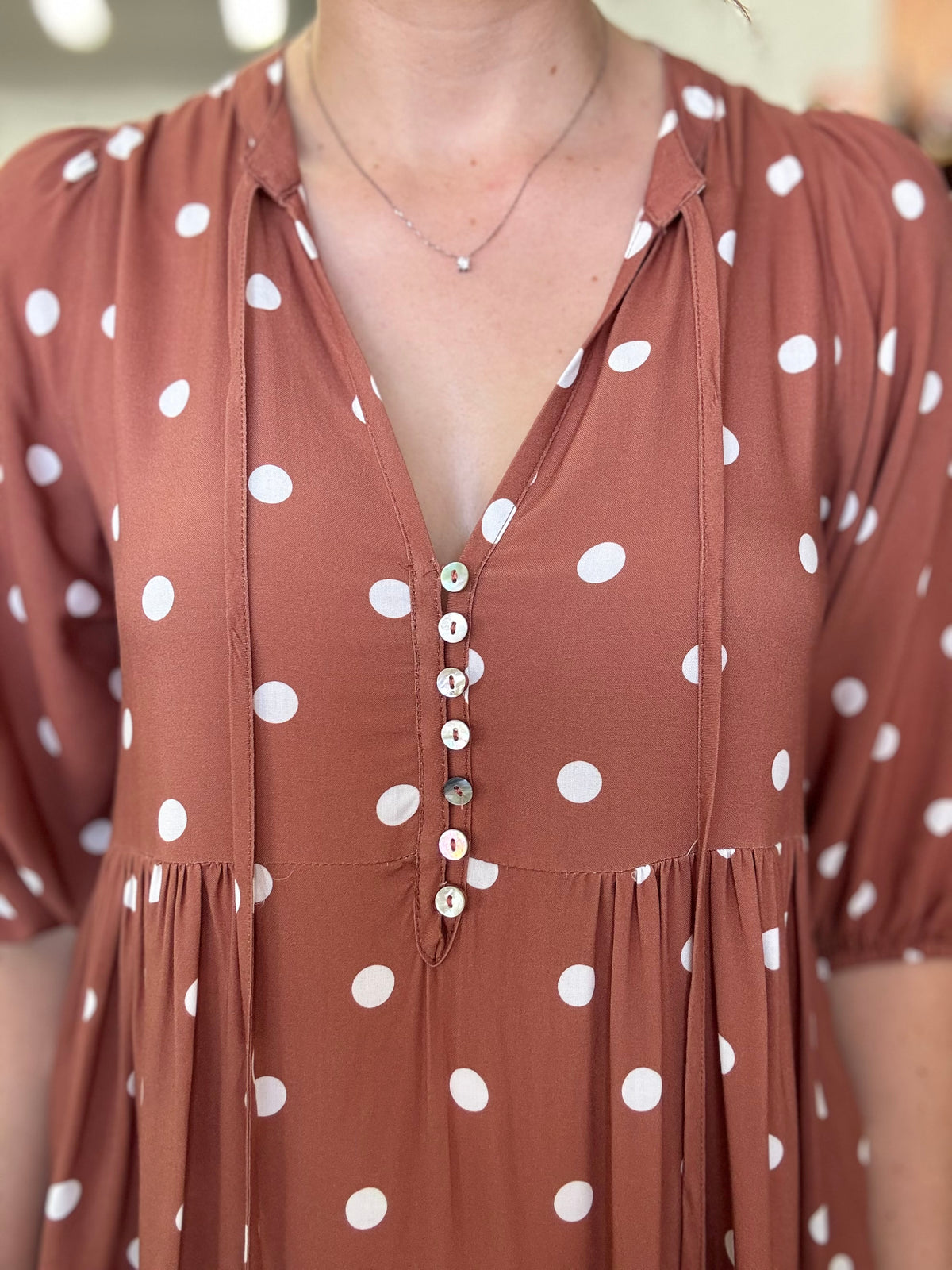 Marlow Dress - Polka Dot Rust