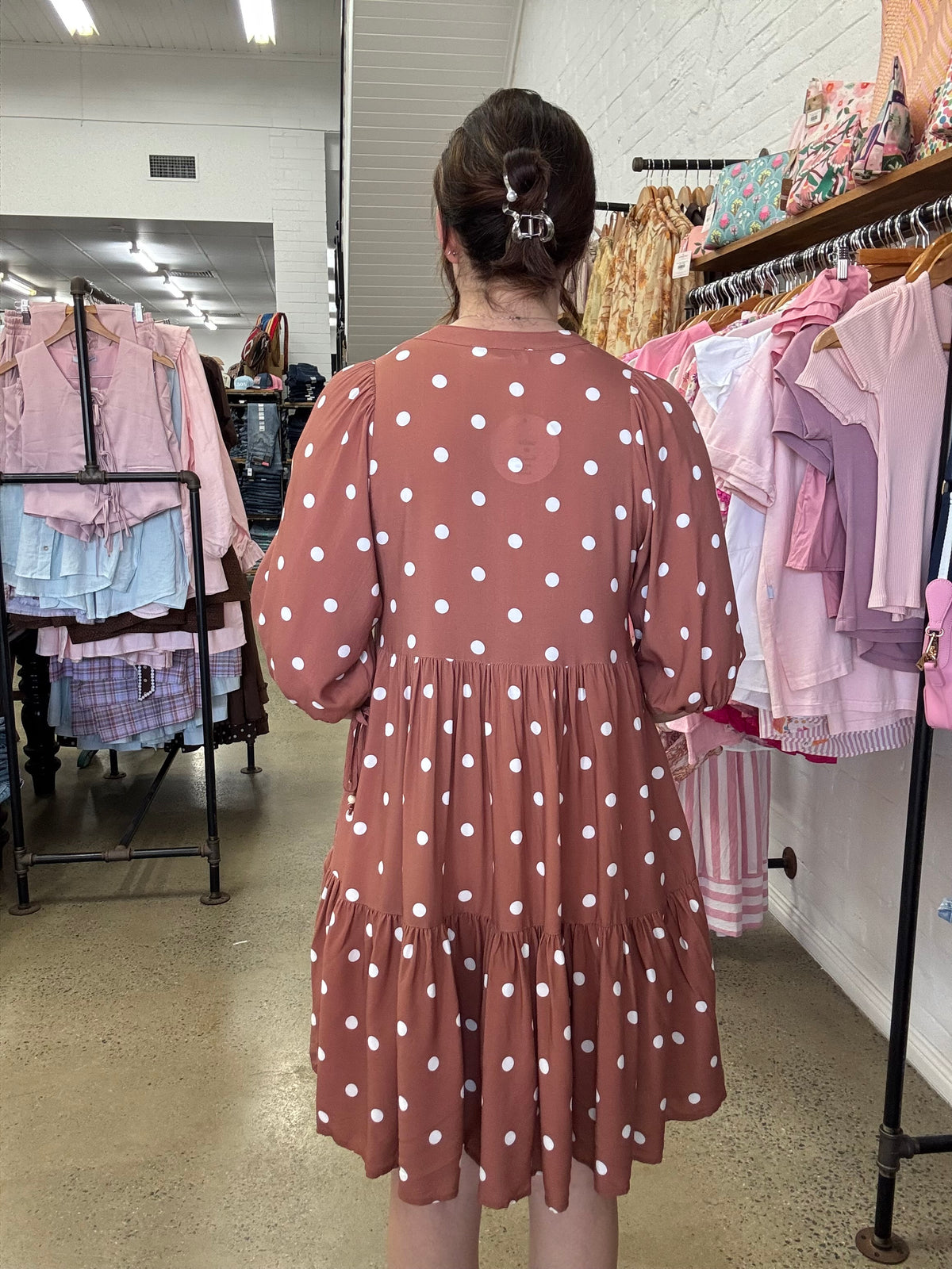 Marlow Dress - Polka Dot Rust