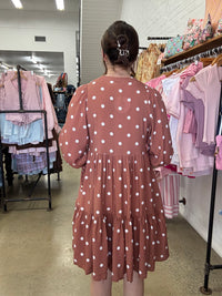Marlow Dress - Polka Dot Rust