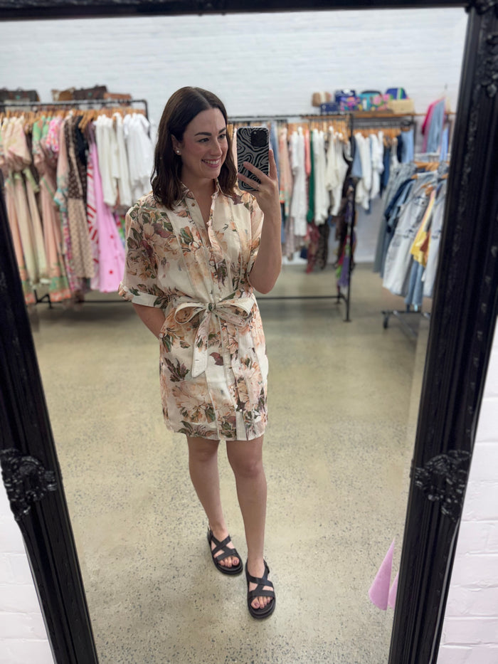 Lila Dress - Brown Floral