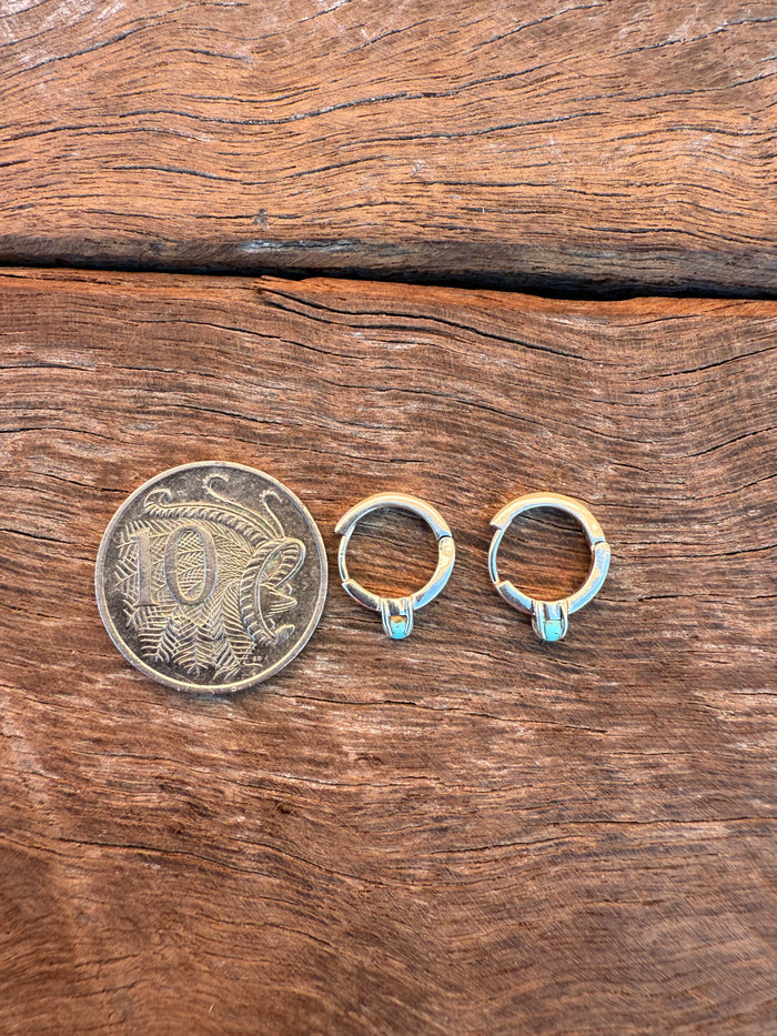 Ellie Hoop Earrings - Turquoise Stones