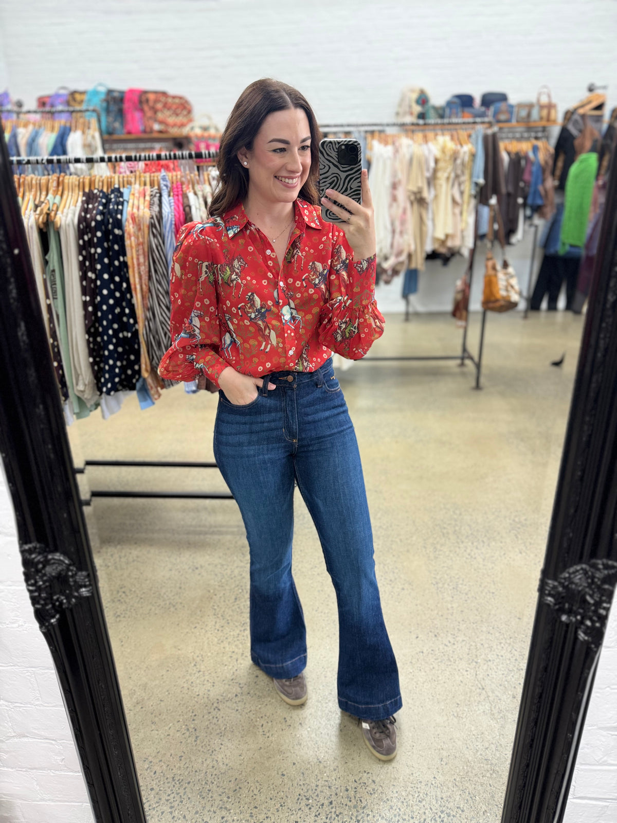 Kenny Top - Rodeo Rose Print