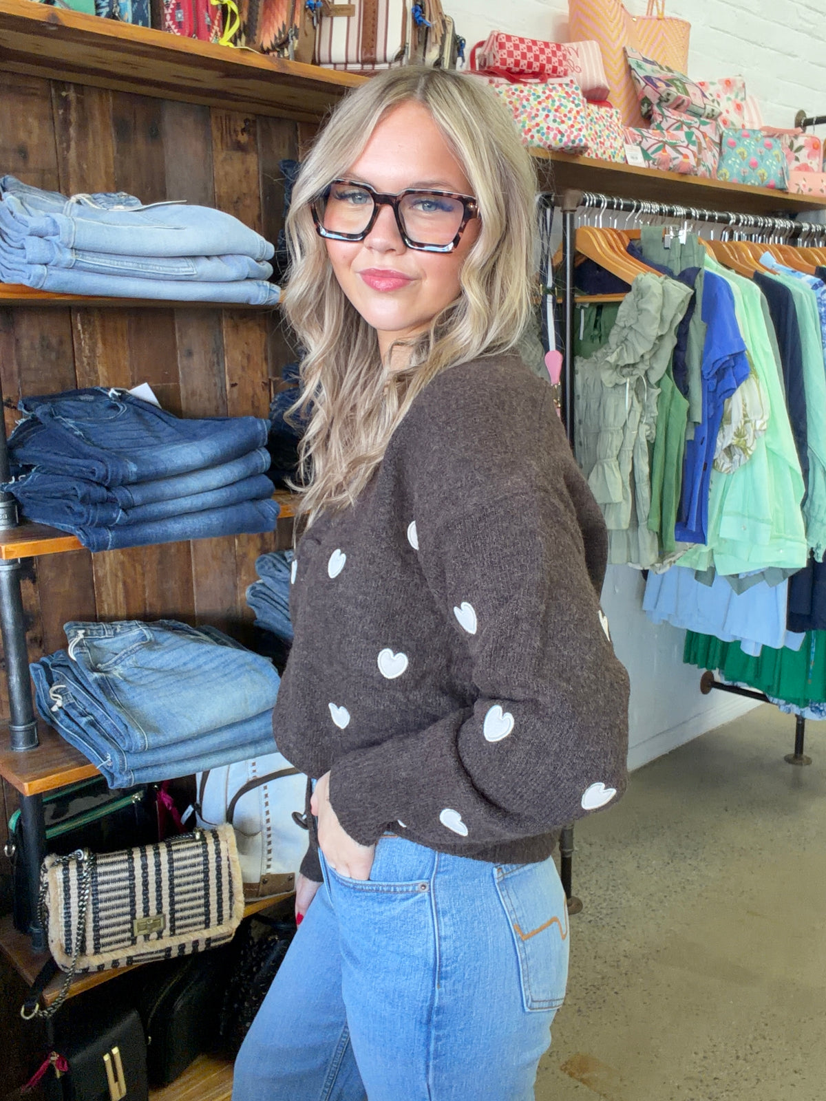 Gabriel Cardigan - Chocolate Hearts