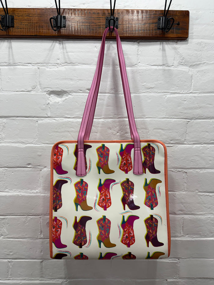 Cass - Western Boot Print Jelly Tote