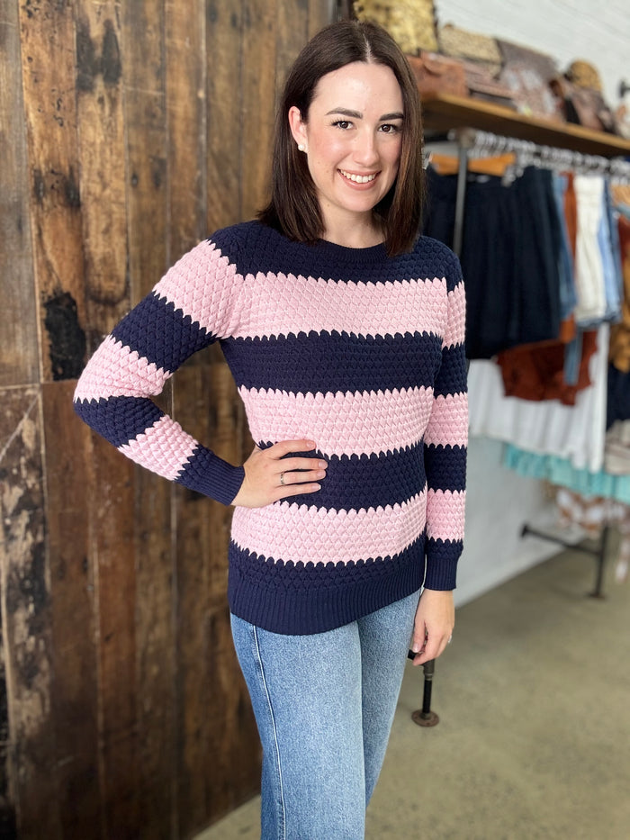 Wren Knit - Pink & Navy