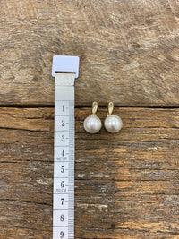 Earrings - 2 Tone Brushed Ball Drop Earring