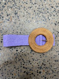 Boutique Belt - Rattan Buckle (Lilac)