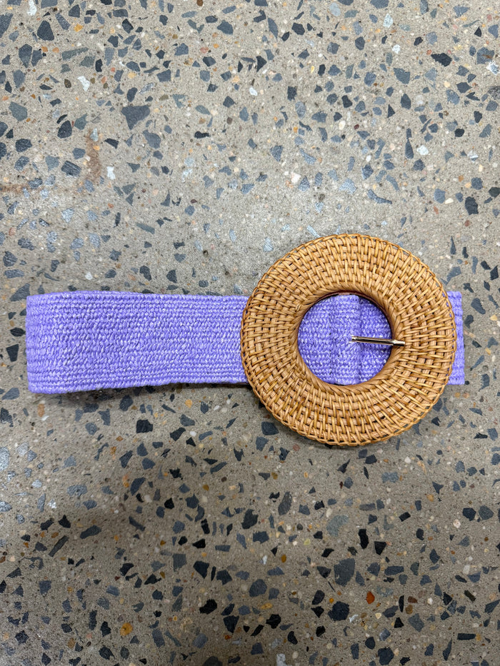 Boutique Belt - Rattan Buckle (Lilac)